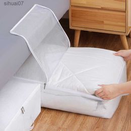 Rectangle Luggage Storage Bag Under Bed Closet Clothes Shoes Duvet Organiser Box Home Container Pvc Dust Cover for Cloths L230705