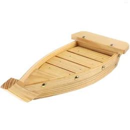 Dinnerware Sets Multipurpose Sushi Plate Desktop Decor Decorate Side Dish Bamboo Dessert Boat Wooden Serving Platter