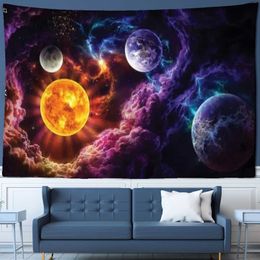 Tapestries Cosmic Galaxy Tapestry Moon Wall Hanging Star Tapestry Home Decor Polyester Table Cover Forest Night Tapestry