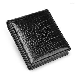 Wallets 2023 Luxury Alligator Men's Wallet Business Crocodile Skin Man Fashion Genuine Leather Short Leisure Money Bag 50