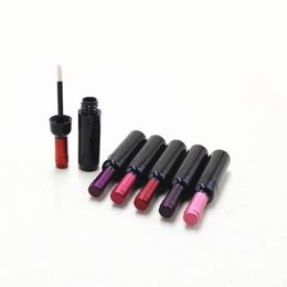 Empty Black Plastic Lipgloss Bottle with Coloured Cap, Wine Shape Creative Portable Lip Gloss Tube, Lipstick Tube F3645 Sctio