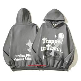 Felpe con cappuccio Broken Planet T-shirt grafica Designer stampato Felpa con cappuccio Y2k da uomo 3D Schiuma Graffiti Lettera Maglione Hip Hop Haruku Felpe Pullover Donna Lunga Cantante Anime