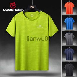 Men's T-Shirts QUESHARK Men Short Sleeve Quick Dry Sports Running T Shirt Breathable Loose Tops Tshirts Tees Fitness Gym Workout Shirts Jersey J230705