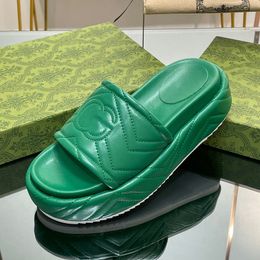 Designer Platform Pool Slippers Macaron Chunky Sandal Thick Bottom Fashion G House Slide Slipper Women Wear Beach Summer Mule