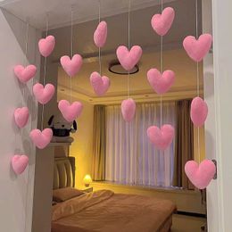 Other Event Party Supplies Heart Shaped Curtain Door Hanging Decoration Cute Korean Style Nylon String Pendant Girls Room Decor Women Kawaii Gift 9cm 230705