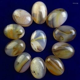 Charms Wholesale 6Pcs 25x18mm Oval Shaped Natural Scenic Dendritic Agate Cabochon Stone For Jewellery Making Accessories NO Hole