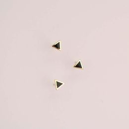 Stud Earrings CMajor 9ct Solid Gold Earring Fashion Temperament Delicate Triangle Elegant Chic Minimal Simple For Women