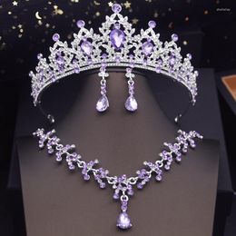 Necklace Earrings Set Princess Bridal For Women Tiaras With Crown Wedding Dress Bride Jewellery Accessories