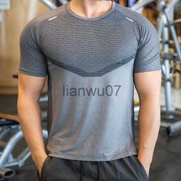 Men's T-Shirts Summer Quick Dry Men Running TShirts Gym Fitness Workout Jogging Sports Bodybuilding Short Sleeve elastic Top Sportswear Jersey J230705