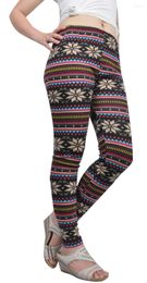 Women's Leggings Winter Women Christmas Fleece Lined Snowflake Pattern Skinny Pushu Up Thicken Warm Legging Pants Clothing