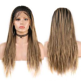 Synthetic Lace Front Wig Long Box Braided Wigs with Baby Hair Heat Resistant Fibre Hair Syntehtic Wigs for Women 230524