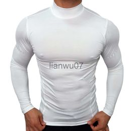 Men's T-Shirts Running Tshirt Men's Compression Shirt Fitness Workout Long Sleeve Tshirt Gym Training Tops Muscle Tees J230705