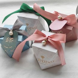 Gift Wrap Gift Box Pink/Bule/Marble Diamond Shape Baby Shower Birthday Party Packaging Candy Boxes Wedding Favors Decoration for Guests 230704