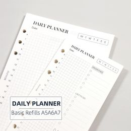 Notepads MyPretties 40 Sheets Basic Daily Planner Timeline Refill Papers A5 A6 A7 Filler Pages for 6 Hole Binder Organiser N1285 230704