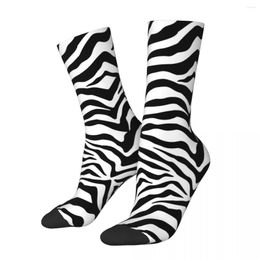 Men's Socks Zebra Print Happy Retro Animal Skin Hip Hop Crazy Crew Sock Gift Pattern Printed