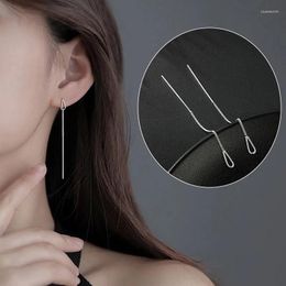 Dangle Earrings Drop Ear Line Long Hanging For Women Silver Gold Colour Zircon Crystal Piercing Threader Earing Accessories Jewellery