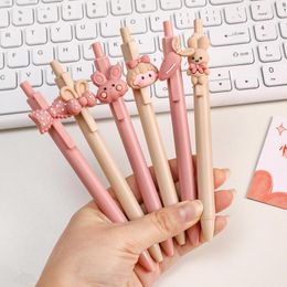 10/20/30pcs Cute Pink Gel Pen Kawaii 0.5mm Black Test Learn Pressure Pens Students School Stationery Writing Office Supplies