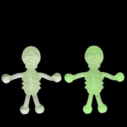 LED Light Sticks 50pcs Skeleton Prop Layout Action Figures Human Bendable Stretchy Bulk Toys Halloween Skull Antistress For Kids 230705