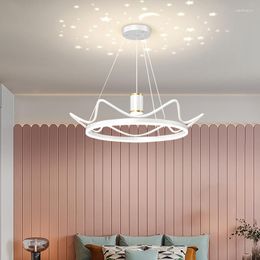 Pendant Lamps Starry Design LED Chandelier Dimmable Lights With Remote Control For Living Dining Study Bedroom Indoor Ceiling Lighting