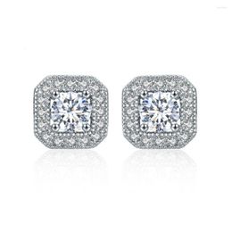 Stud Earrings Design With Brilliant Round Cutting CZ Prong Setting Dainty Engagement Wedding For Women