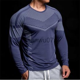 Men's T-Shirts Men's Sports Tshirt Fitness Training Long Sleeve Tops Running Bodybuilding Gym Tshirts 2023 Male Casual Skinny Sportswear Tees J230705