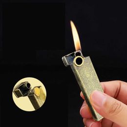 New Kerosene Retro Grinding Wheel Flip Brass Open Flame Lighter Men and Women Gift Collection Gadgets J2QF No Gas