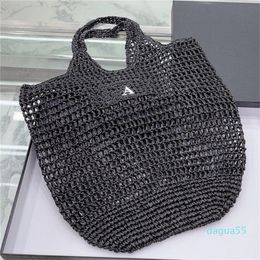 Women Summer Beach Straw Tote Bags Designer Soft Shoulder Bag Womens Handbags Shopping Totes Holiday Travel Shopper