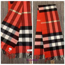 Fashion Bur winter scarves retail for sale Men's and Women's Soft Glutinous Classic Plaid Fringe Warm Scarf Hong Kong Direct Mail