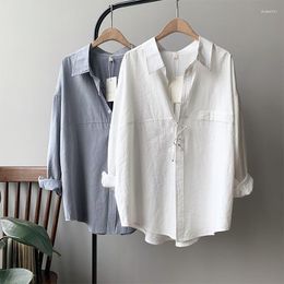Women's Blouses 2023 Autumn Women Cotton Blouse Korean Long Sleeve Womens Tops And Vintage White Shirts Blusas Roupa Feminina