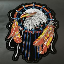 Large Punk Live to Ride pathces badges for motorcycle biker eagle patches Iron on Embroidered clothing biker jeans vest India221c