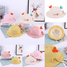 Berets Spring Summer Baby Bucket Hat Cute Cartoon Panama Adjustable Cap Outdoor Beach Kids Boy Girl Sun