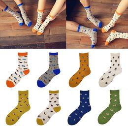 Women Socks Harajuku Cotton For Men Kawaii Funny Dog Animal Printed Short Spring Summer Students Sock Couple Gift