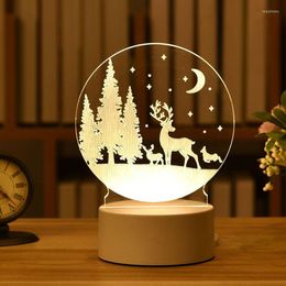 Night Lights Christmas 3D Lamp Desktop Light Boys And Girls Holiday Year Gift Decorative Bedroom Bedside Table Navidad