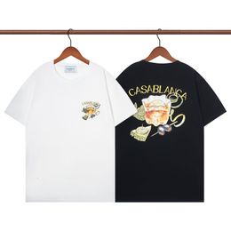 Men's TShirts Colorful Fruit Wine Letter Printing Tennis Club Casablanca Short Sleeve Tee Men Women High Quality Casual CASA TShirt Oversized 230704