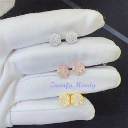Designer Jewellery Zuanfa VVS Diamond Moissanite Jewellery Gold Plated Screw Back Earrings Hip Hop Stud Earrings