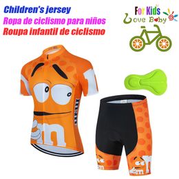 Cycling Jersey Sets Kids Cycling Jersey Set Cartoon Summer Boys Girl Cycling Clothing Children Road Bike Short Sleeve Shirt Suit Quick dry 230704