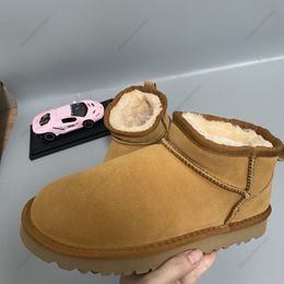 Женщины зима Ultra Mini Designer Australian Platform Boots Men Real Leather Warm Angle Fur Boне