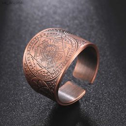 Dawapara Seal of The 7 Archangels Protection Ring Amulet Metatron Cube Lilith Symbol The Secrets of King Solomon Vintage Jewellery L230620