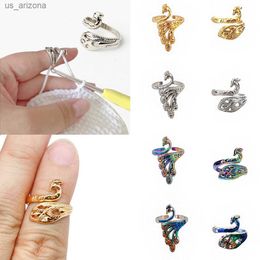 DIY Knitting Accessories Ring Thread Wrapped Rings Loop Wire Winder Crochet Wire Ring Adjustable Knitting Loop L230620