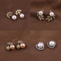 Stud Earrings A Pair Of Natural Freshwater Pearl Life Trees Various Shapes High-Quality For Women Exquisite Jewelry Gifts