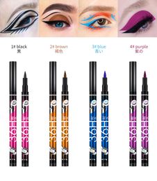 Eye Shadow/Liner Combination 12 pieces/set durable liquid eyeliner pen waterproof brown blue purple eyeliner pen wholesale makeup eyeliner pen 230704