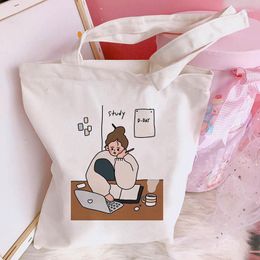 Shopping Bags Handbags Japanese Cartoon Print Shoulder Casual Tote Girls Handbag Women Package Elegant Canvas Bag