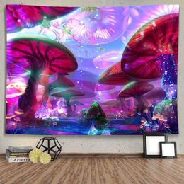 Tapestries Wall Hanging Tapestry Purple Light Background Dormitory Bedroom Living Room Decor Blanket