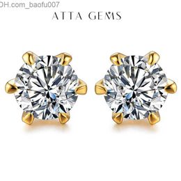 Charm 18K Gold Plated 0.5-1 Carat D Tone Moissanite Gemstone Female Earrings Solid 925 Sterling Silver Card Exquisite Jewellery Z230706