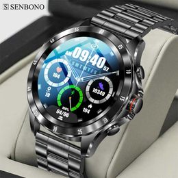 Smart Watches SENBONO 2023 Business Men Smart Watch Sport Fitness Health Monitor Bluetooth Answer Dial Call Watch IP68 Waterproof Smartwatch x0706