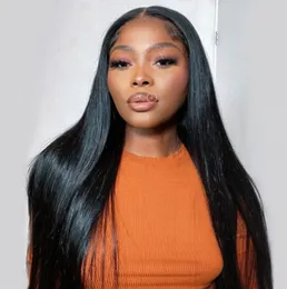 Glueless Wig Straight Human Hair Lace Closure Lace Frontal Wig Pre Plucked with Boby Hair for Woman