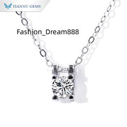 Tianyu Gems Fine Jewellery Charms Choker Chain Women 925 Sterling Diamond Moissanite Pendant Gold Plated 18K Silver Necklace