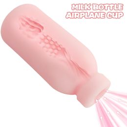 Milk Bottle Masturbation Cup Man Masturbators Toy Adult Product Simulation Vagina Male Masturbator Pocket Pussy Sex Toys For Men