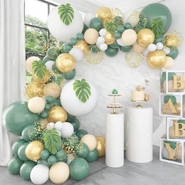 Party Decoration Green Balloon Garland Arch Kit Jungle Safari Wedding Birthday Decor Baby Shower Gender Reveal Baptism Decorations