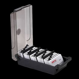 Business Card Files Large Capacity Holder Box Organiser with Dividers Index Tabs for Loyalty Plastic Credit Cards Men 230705